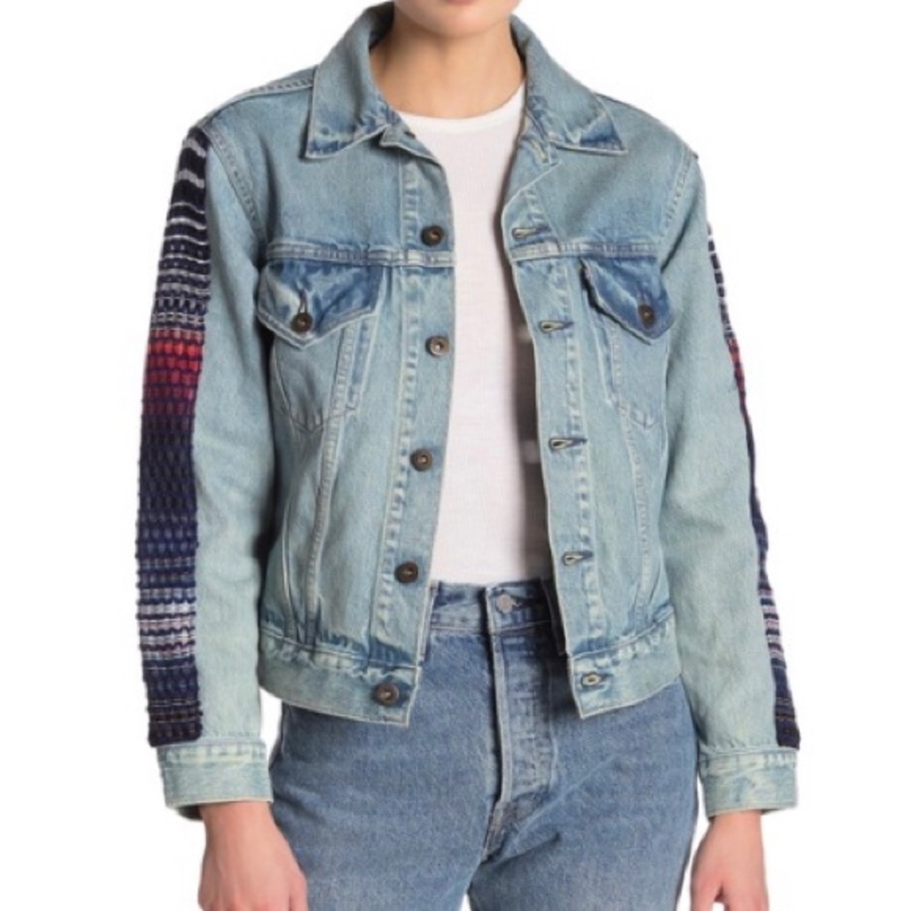 Anthropologie x Levi’s Embroidered Trucker Jacket NWT